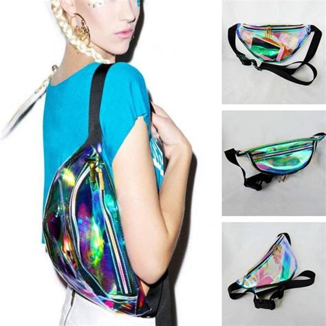 Waterproof Clear Ladies Waist Bag Fancy Pack Holographic Waist Bag