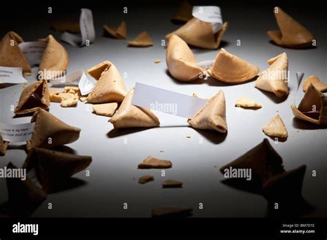 Open Fortunes Cookies With Messages Stock Photo Alamy
