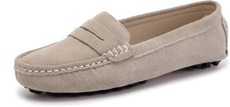 Vj Womens Classic Handsewn Suede Leather Driving Moccasins Penny
