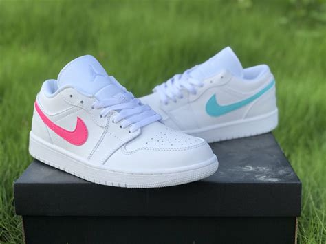 Treat with a leather protector. 2020 Latest Air Jordan 1 Low GS White Neon Multicolor ...