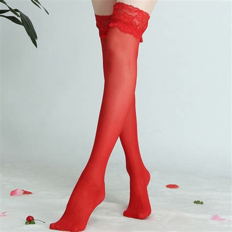 solid pantyhose women sheer lace sheer stay up thigh high over silk knee stockings ladies