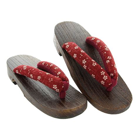Red Cherry Blossom Falling Geta Sandals Shop Japanese Style