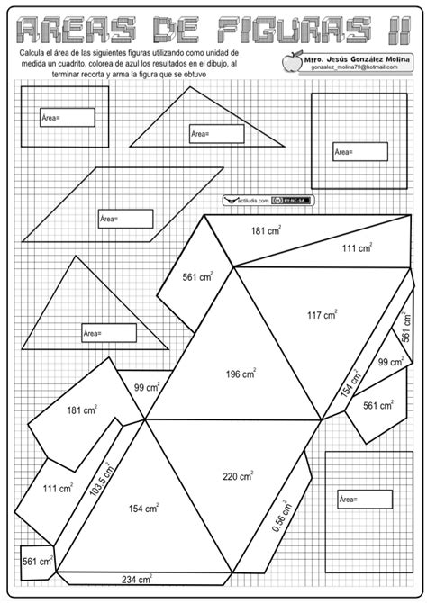 Juegos matemáticos eso para imprimir. Areas figuras II | Secundaria matematicas, Ejercicios ...