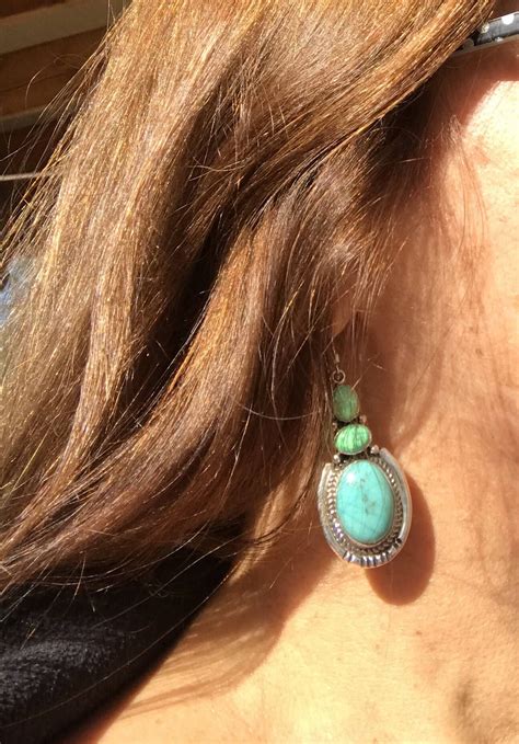 Native American Indian Style Turquoise Earrings Southwest Etsy