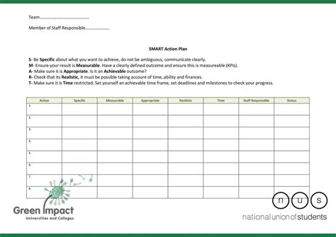 Action Plan Excel Template