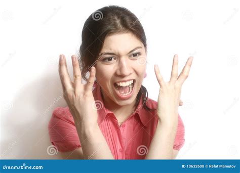 The Girl In Anger Stock Photo Image Of Negativity Isolated 10632608