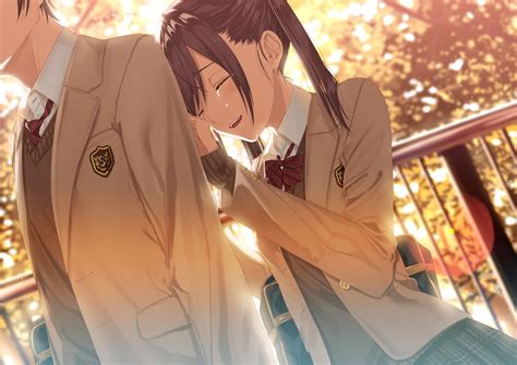 Download 1819x1286 Anime Couple Crying Tears Romance