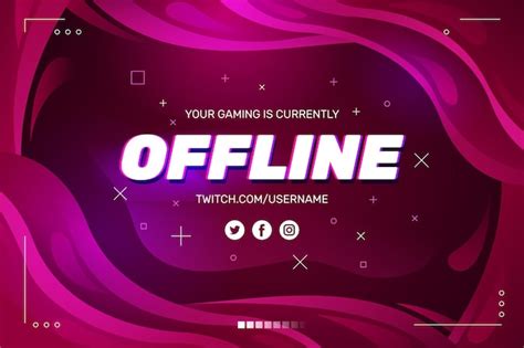 Free Vector Abstract Offline Twitch Banner Theme