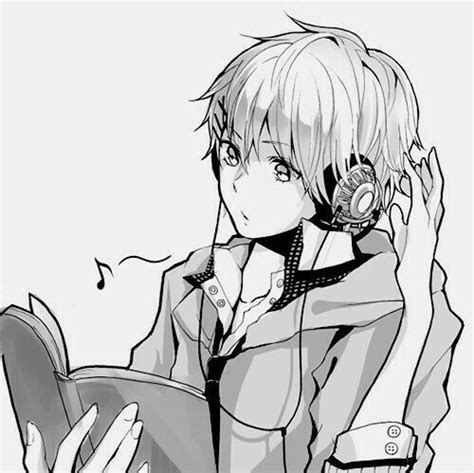 Anime Boy Reading Headphones Book Text Anime Guys