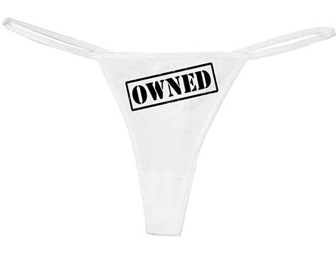 Knaughty Knickers Womens Owned Stamp Look Bdsm Collar Slave Thong Cat House Riot