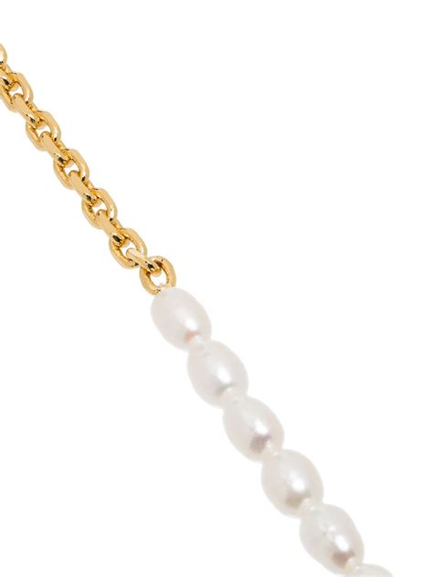 Shop Anissa Kermiche Gold Plated Duel Pearl Necklace With Express