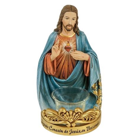 15287 Candelero Sagrado Corazón De Jesús En Vos Confío Home