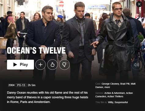 Good movies to watch on popular streaming services. How to Watch 'Ocean's 11,' 'Ocean's 12,' and 'Ocean's 13 ...