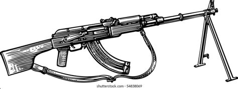 Military Machine Gun Stock Vector Royalty Free 54838069 Shutterstock