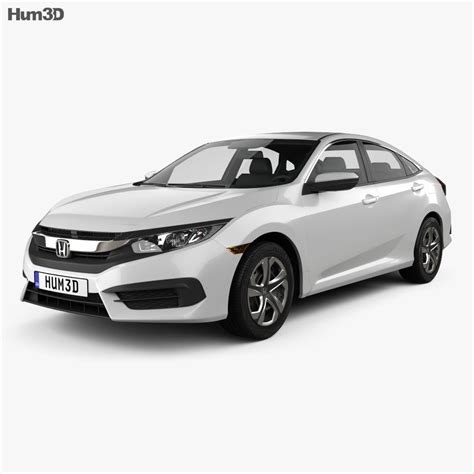 Click on badge to learn more. Honda Civic LX 2016 3D model - Humster3D