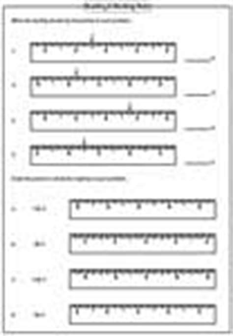 The distance between any two large numbered lines is 1 inch. Measuring Length Worksheets