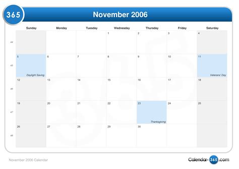 November 2006 Calendar