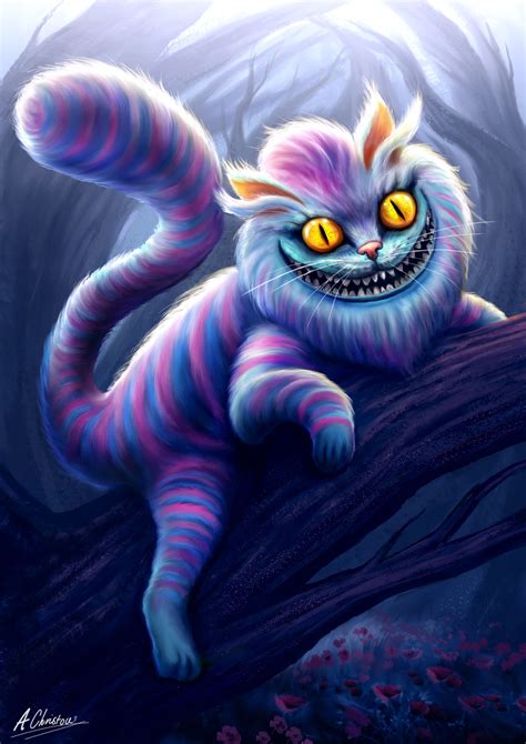 Cheshire Cat Illustration The Adventures In Wonderland Canvas Poster
