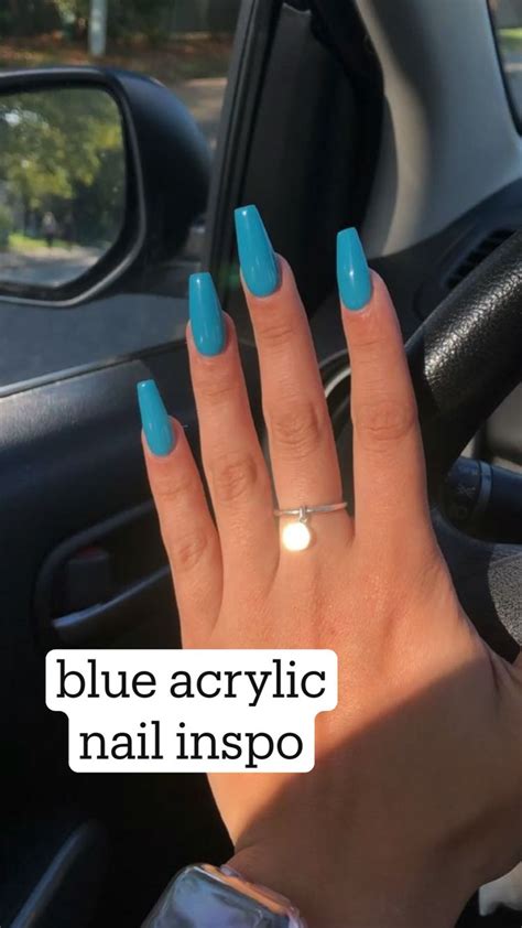 Blue Acrylic Nail Inspo Gel Nails Nail Colors Blue Acrylic Nails