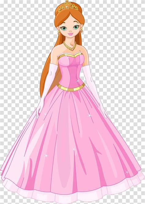 Girl Wearing Pink Dress Illustration Fairy Tale Princess Illustration
