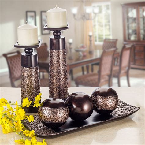 Creative Scents Dublin Home Decor Tray And Orbs Balls Set Of 3 Coffee