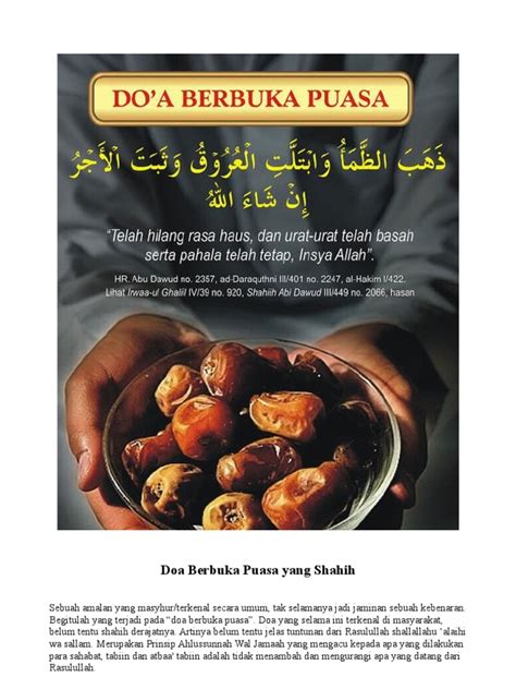 Demikianlah mengenai bacaan niat dan doa berbuka puasa ramadhan. doa berbuka puasa yang sahih.pdf