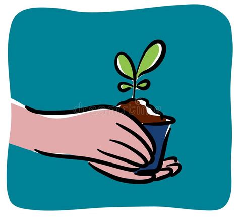 Hands Holding Small Plant Stock Illustrations 287 Hands Holding Small