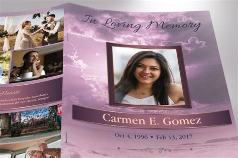 Purple Forever Funeral Program Template For Word And Publisher Etsy