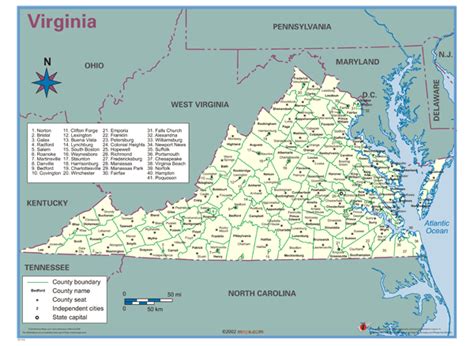 Map Of Virginia Cities And Counties Map