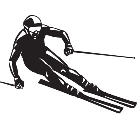 Skier Silhouette Clip Art Free Svg