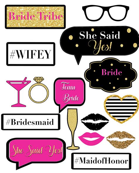 Printable Bachelorette Selfie Frame Bachelorette Party Photo Prop Bridal Shower Frame Black And