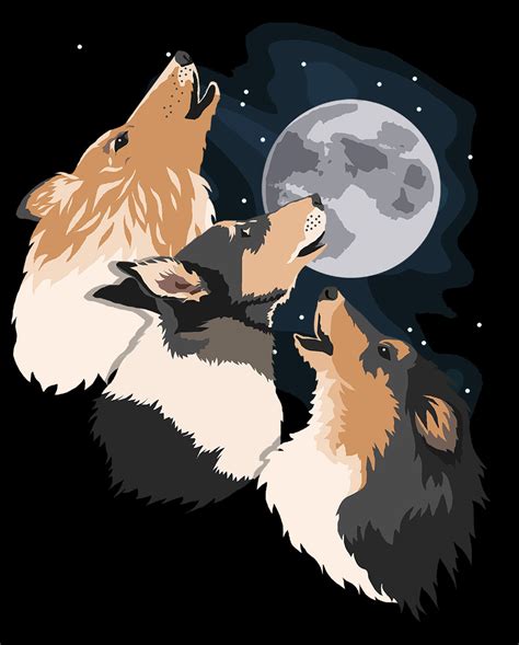 Custom Three Wolf Moon Pet Portrait Please Check Availability First