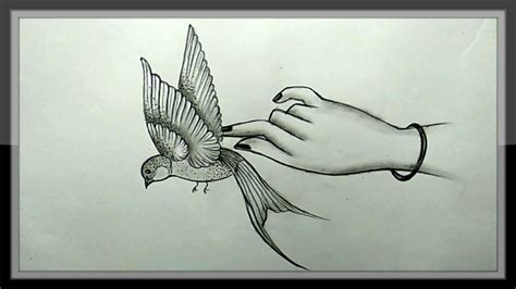 How to draw bird and flower/easy flower and bird design for beginners and kids/simple pencil drawing tutorial for kids and beginners Pencil Drawing A Beautiful Flying Bird Picture Easy en ...