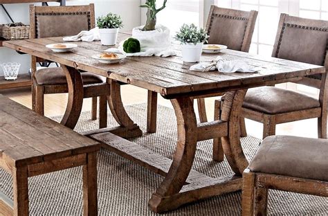 Gianna Rustic Pine 77 Rectangular Dining Table From