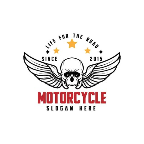 Diseño De Logotipo De Motocicleta Vintage Etiquetas Monocromáticas