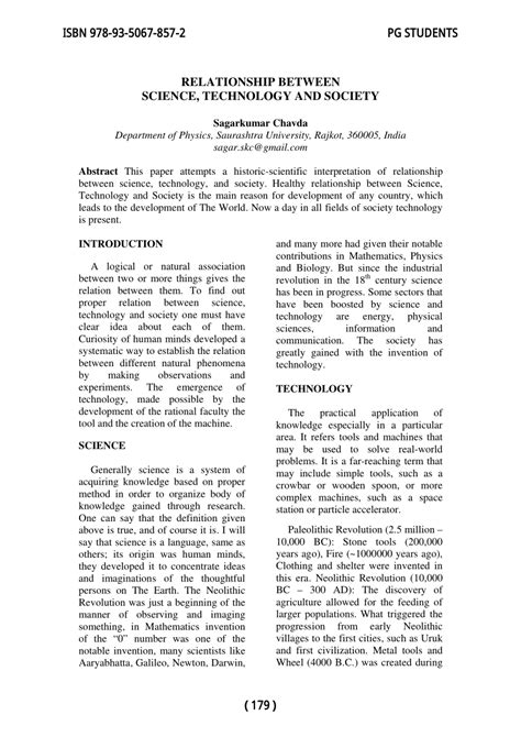(PDF) RELATIONSHIP BETWEEN SCIENCE, TECHNOLOGY AND SOCIETY