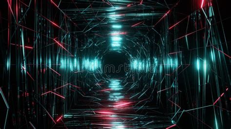 3d Rendering Flight In Abstract Sci Fi Tunnel Stock Illustration