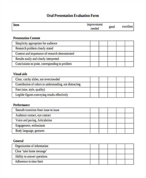 Free 35 Presentation Evaluation Forms In Pdf Ms Word Excel