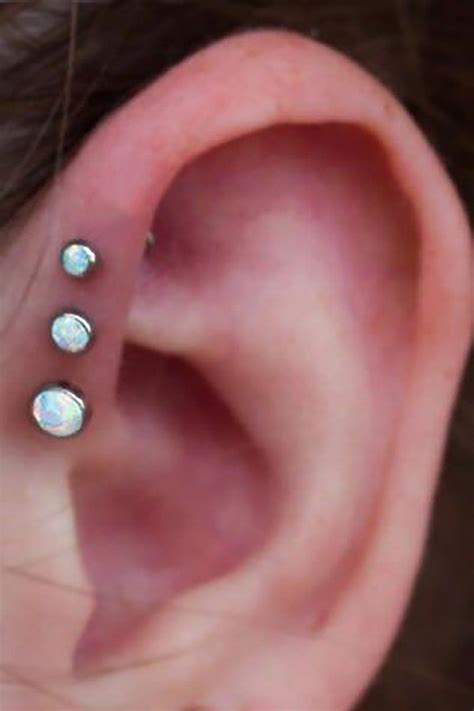 Cute Opal Triple Ear Piercing Jewelry Ideas For Women Mybodiart Com Ear Piercings Orbital