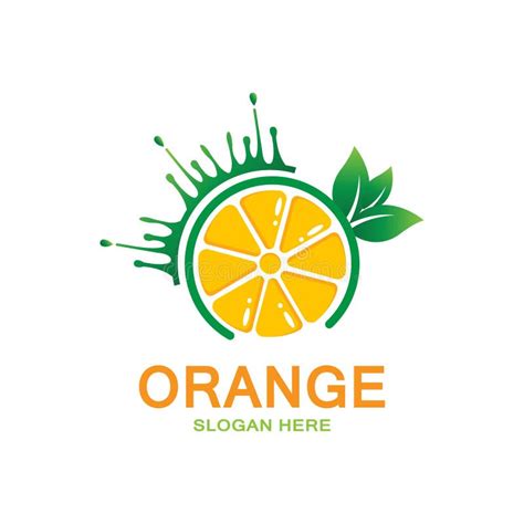 Orange Fruit Logo Icon Vector Plant Inspiration Illustration Stock