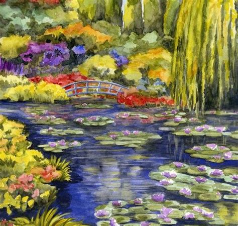 Claude monet was in almost every sense the founder of french impressionist painting, the term itself coming from one of his paintings, impression, sunrise. Monet's Giverney Original watercolor of Monet's famous ...