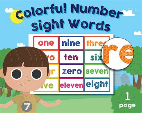 Preschool Kindergarten Learning Aid Number Sight Words Etsy