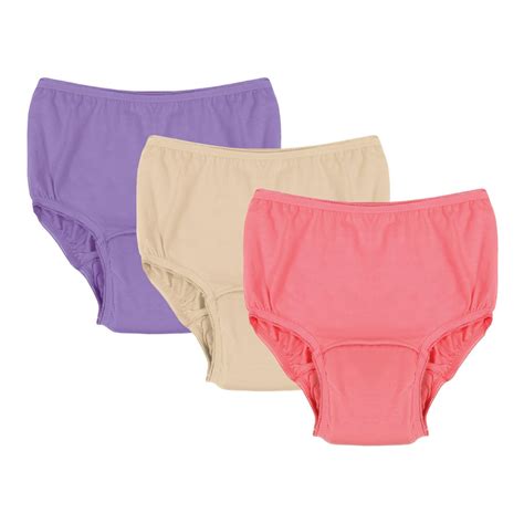 Womens Adult Incontinence Panties Assorted Colors 20 Oz Pad 3 Pack