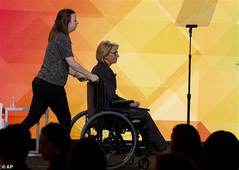Betsy Devos Is Wheeled On Stage After Revealing She Will Spend At Least