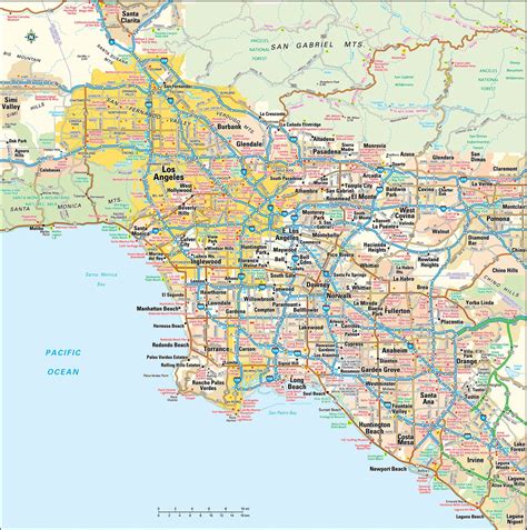 Los Angeles Kaart Amerika Vogels