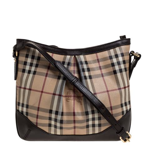 Burberry Brown Haymarket Check Coated Canvas And Leather Hartham