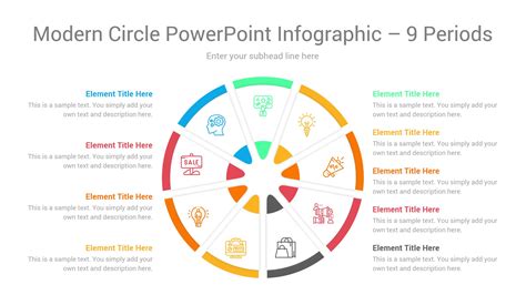 Modern Circle Powerpoint Infographic 9 Periods Ciloart