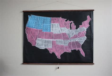 Chalkboard United States Map Extra Large Size America Etsy