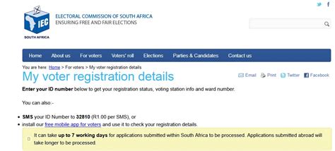 You can also track your form application and status of your grievance. elections.org.za Check Your Voter Registration Status ...