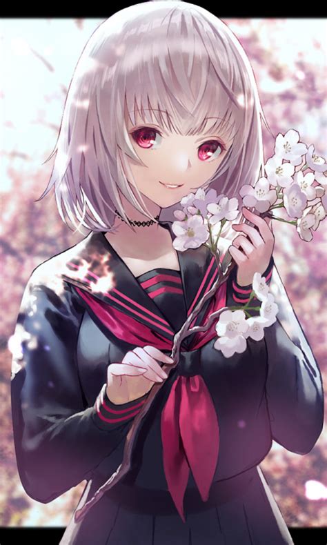 Download 480x800 Wallpaper Cute Anime Girl Cherry